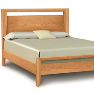 Modern Solid Wood <b>Platform</b> <b>Bed</b> <b>Frame</b> with Angled Headboard Mid Century Bedroom Furniture - Product Image 1