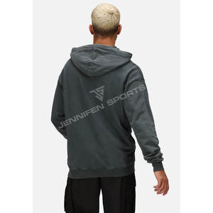 Sudadera con capucha y cremallera de algodón 100% transpirable de 350 GSM, de peso pesado, de secado rápido, personalizada, estilo hip-hop, streetwear, para invierno, al por mayor - Product Image 5