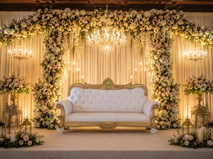 Royal rajwadi โซฟามหาราชาแต่งงานที่ทันสมัยหรูหราออกแบบงานฝีมือไม้ที่มีน้ำหนักเบารักที่นั่งสำหรับงานแต่งงาน - Product Image 5