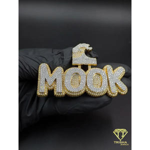 MOOK Moissanite Diamond Name Necklace <b>Iced</b> Out Custom Pendant Hip Hop <b>Chain</b> Luxury Jewelry Gift - Product Image 5