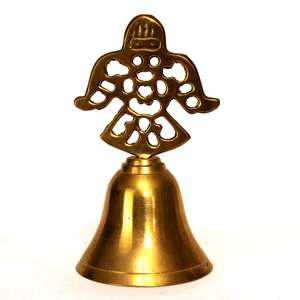 Cloche décorative et standard en laiton, faite à la main, design demi-lune, cloche de porte plaquée or et brillante, thème de Noël - Product Image 3