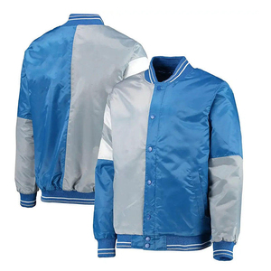 Veste en satin imperméable d'hiver pour homme, col en tricot côtelé, sur mesure, vente en gros, design personnalisé - Product Image 4