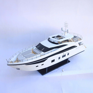 PRINCESS - Maqueta de Yate Moderno de Madera Pintada en Blanco y Negro de 35 Metros, Hecha a Mano, para Decoración del Hogar, Regalo de Acción de Gracias, Regalo Empresarial - Product Image 1