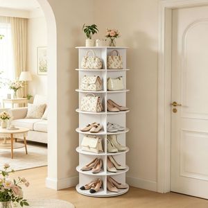 Armadio Classico per Scarpe con 4 Scomparti, Organizzatore Salvaspazio Antipolvere e Portascarpe - Product Image 1