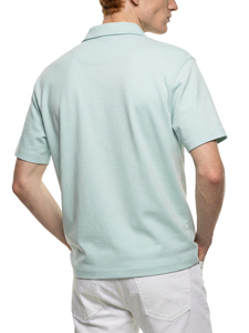 T-shirt décontracté pour homme, bleu clair, à manches courtes, col rond, coupe oversize, couleur unie, jersey délavé à l'acide, séchage rapide - Product Image 6