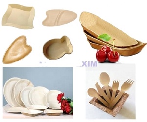 Vajilla desechable de bambú biodegradable ecológica para bodas, fiestas, picnics - Product Image 2