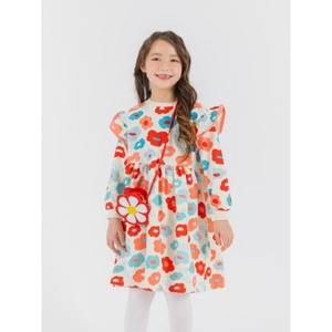 Vestido de Algodón Estilo Coreano OZKIZ para Niñas, Venta al por Mayor, Moda Infantil de 2 a 6 Años, Largo hasta la Rodilla con Decoración Floral para Primavera/Otoño - Product Image 1