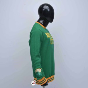 เสื้อสเวตเชิ้ตคอกลมสีเขียวสำหรับผู้ชาย ปักลายแบบแอพพลิเคชั่น ทรงปกติ ผ้าฟลีซ แขนยาว พิมพ์ลายตัวอักษร สวมใส่สบายๆ สำหรับฤดูใบไม้ร่วง - Product Image 6