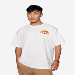 เสื้อยืดผู้ชายสีขาวทรงปกติ แขนสั้น คอกลม ผ้าฝ้ายเจอร์ซีย์ 100% สวมใส่สบาย ระบายอากาศได้ดี มีโลโก้ด้านหลัง ผ้าไม่ยับ แห้งเร็ว - Product Image 1