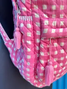 Sac à dos scolaire pliable en coton matelassé, mignon, avec bretelles et fermeture éclair, pour étudiants du collège et du lycée, léger, durable, grande capacité - Product Image 4