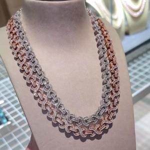 Collier tennis en argent sterling 925 de créateur, moissanite taille brillant rond, aspect diamant VVS, collection de bijoux haut de gamme - Product Image 2