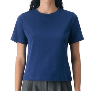 Women Blue Cotton T Shirt Casual Loose Fit Short Sleeve Crew Neck Tee OEM ODM Manufacturer Custom Wholesale Bulk NewStyle - Product Image 5