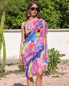 Women Tropical Style Sheer Chiffon <b>Sarong</b> <b>Wrap</b> Bikini Beach Cover Up - Product Image 3