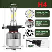 Phares LED de voiture TCYATO S2 6500K 36 Watts Lumière blanche Phares de voiture H4 Ampoule LED H7 Ampoule LED Phares avant LED Feux antibrouillard