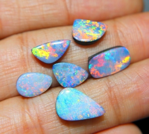 Australian <b>Opal</b> Doublet Cabochon Multi Fire Natural <b>Opal</b> Loose Gemstone for Jewelry Making - Product Image 2