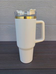Mug de voyage minimaliste en acier inoxydable arc-en-ciel de 40 oz à double paroi isolé sous vide avec couvercle et poignée, tasse cadeau, isolation de 24 heures - Product Image 3