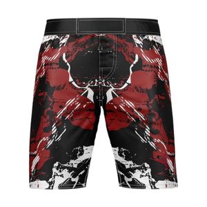 Shorts de combat MMA pour hommes en spandex extensible 4 directions avec motif Red Lightning, vêtements de sport OEM, impression par sublimation, vêtements d'arts martiaux - Product Image 1