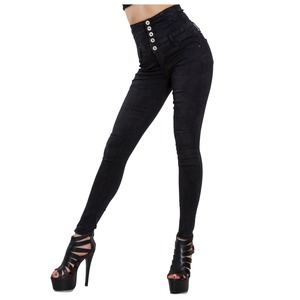 Jeans de mezclilla lavados de cintura media para mujer, estilo casual, con agujeros, a la moda, de corte recto, muy vendidos. - Product Image 4