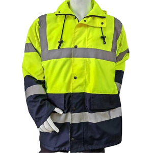 Chaqueta de trabajo de seguridad con cremallera personalizada de alta calidad para trabajadores transpirable con bolsillos prácticos para herramientas Diseño personalizado - Product Image 1