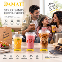 Gelas Minum Plastik PP 500ml dengan Tutup Sipper, Dapat Digunakan Kembali, Food Grade, untuk Minuman Bawa Pulang, Jus, Air, Kopi,  Logo Custom, Cetak IML