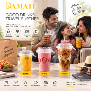 แก้วพลาสติก PP ขนาด 500 มล. ฝาปิดแบบ Sipper ใช้ซ้ำได้ เกรดสำหรับอาหาร แก้วน้ำดื่มแบบนำกลับบ้าน สำหรับน้ำผลไม้ น้ำเปล่า กาแฟ เครื่องดื่มต่างๆ  รับสกรีนโลโก้แบบ IML - Product Image 3