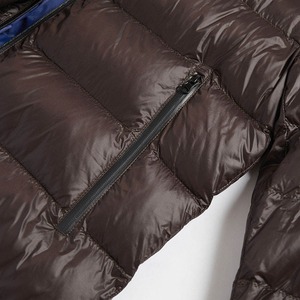 Men's Winter Hooded Puffer Jacket Solid Color Zipper Closure Windproof Casual Regular Sleeve Polyester <b>Down</b> Filling - Product Image 4