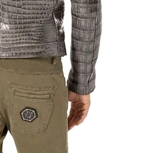 Chaqueta de Cuero con Grabado de Pitón de Lujo para Hombre, Colección Premium de Cuero Vacuno para Motociclistas, Servicio de Muestras de Fabricante OEM ODM Disponible - Product Image 6
