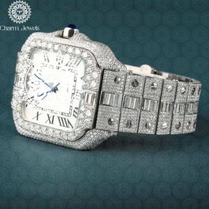 Charm_Jewels Luxury Women's Square <b>Diamond</b> <b>Watch</b> Analog Quartz Stainless Steel Band Sapphire Crystal Butterfly Clasp 30mm - Product Image 4