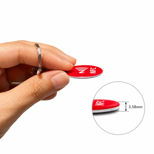 Llavero con Etiqueta NFC de PVC Rojo Personalizado CALA, NTAG213, Resistente al Agua, RFID Inteligente con Chip NFC Programable para Comunicación Inalámbrica - Product Image 4