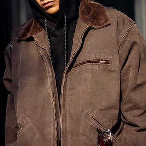 Men's <b>Jackets</b> Custom Distress Heavy Duck Canvas Work <b>Jacket</b> With Lined Vintage <b>Worker</b> Detroit <b>Jacket</b> Heavyweight Carpenter - Product Image 3