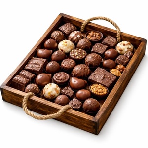 Luxury Wooden <b>Chocolate</b> Serving Tray with Rope Handles Luxury Dry Fruit & Sweet Gift Platter & <b>Wedding</b> & Festive Gift Platter - Product Image 1