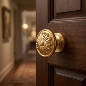 Ba Traditional Cast Iron Flower Drawer <b>Knob</b> <b>Gold</b> Finish Industrial Design Eco-Friendly Durable for Dresser <b>Cabinet</b> Hardware - Product Image 5