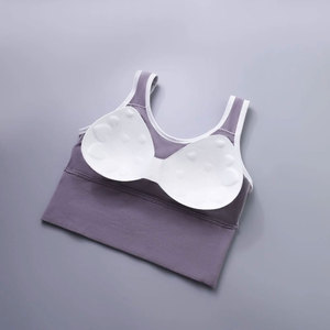 New Arrival Women Underwire Seamless Breathable Sports Bra Quick Drying Plus Size Cup Simple Lace Yoga High Support Front - Product Image 2