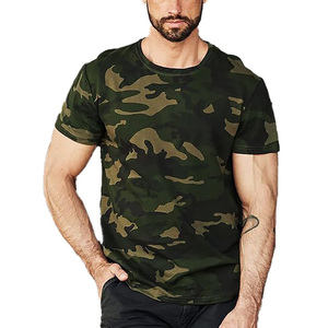 เสื้อยืดแขนสั้นลายพรางสำหรับผู้ชาย คอกลม ทรงปกติ สวมใส่สบาย ผลิตจากผ้าเจอร์ซีย์ฝ้าย 100% - Product Image 1