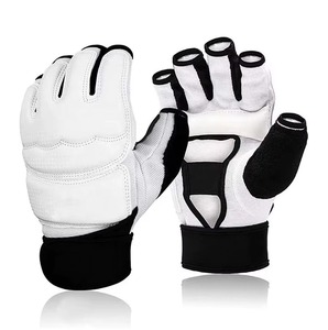 Guantes de MMA Blancos Premium de Cuero PU, Impermeables, con Correa de Muñeca Ajustable, Transpirables, Ligeros, Profesionales para Artes Marciales y Sparring - Product Image 1