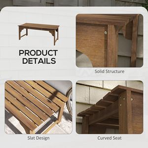 Panca da Esterno in Teak con Seduta Curva per Portico, Giardino Anteriore e Cortile - Product Image 5