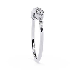 Bague de fiançailles Loista Jewels en diamant de laboratoire certifié IGI, taille brillant rond, or 18 carats pavé, bijoux fins pour femme - Product Image 3