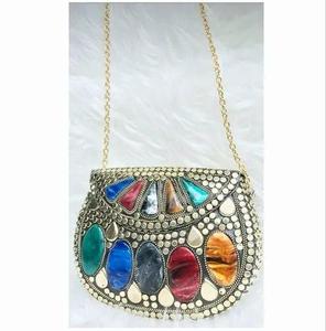 Half Moon Geometric Evening Clutch Crystal Decoration Hasps Closure Chain Strap Large Capacity <b>Wedding</b> Sling <b>Bag</b> (Resin) <b>for</b> - Product Image 1