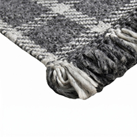 DECORDEC Tapis moderne épais en laine tufté à la main, à motifs écossais/à carreaux/à losanges, antidérapant et écologique, pour salons de maison et d'hôtel
