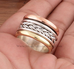 Anillo de Plata de Ley 925 con Engaste de Bisel para Sanación, Meditación y Alivio de la Ansiedad, Joyería Boho para Fiestas, Unisex, Venta al por Mayor - Product Image 6