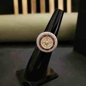 Anillo de Moissanita Roulette Unisex, Plata 925 y Chapado en Oro, con Microincrustaciones, Joyería para Fiestas - Product Image 2