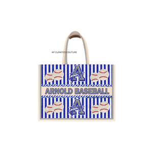 Sac fourre-tout en toile à motifs de points de baseball, orné de perles, avec poignée en toile et fermeture éclair, approuvé pour les stades, cadeau d'esprit d'équipe pour les fans de baseball - Product Image 1