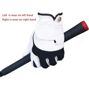 Men's High Quality Premium Genuine Leather Breathable Moisture Wicking Golf Glove Stable Grip <b>Net</b> <b>Fabric</b> Wholesale for Sports - Product Image 5