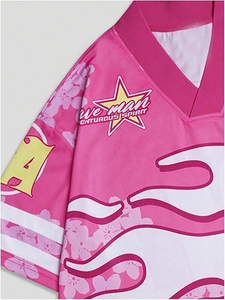 Jersey de Fútbol Americano para Hombre y Jóvenes, Diseño de Concientización sobre el Cáncer de Mama, Ligero, Transpirable, con Logotipo de Equipo Personalizado, Color OEM, Venta al Por Mayor Directa de Fábrica - Product Image 6