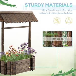 Jardinière décorative d'extérieur en bois surélevée, type puits à souhaits, pour jardin, pelouse et décoration intérieure, pots et jardinières élégants - Product Image 6