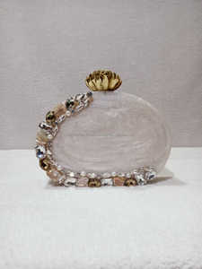 Bolso de Mano de Resina Artificial, Estilo Antiguo, Cartera para Mujer, Estilo Europeo de Mediados de Siglo, Bolso de Mano de Calidad, Bolso de Noche para Boda - Product Image 3