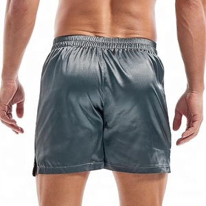 Dark Gray <b>Satin</b> <b>Mens</b> <b>Satin</b> <b>Boxers</b> Lounge Shorts Solid Color Outdoors Casual Beach Shorts Quick Dry <b>Men</b> Sweat Shorts - Product Image 3