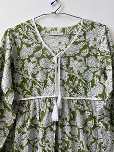 Femmes filles imprimé pur coton Maxi robe indien bloc imprimé décontracté été soirée à la mode en gros longue Midi en vrac - Product Image 5