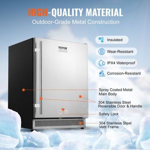 Refrigerador de Bebidas de 24 Pulgadas para Interiores/Exteriores, 185QT, 175 Latas, Refrigerador de Cerveza Independiente Bajo Mostrador, Enfriador de Vino y Bebidas de 24 Pulgadas - Product Image 6