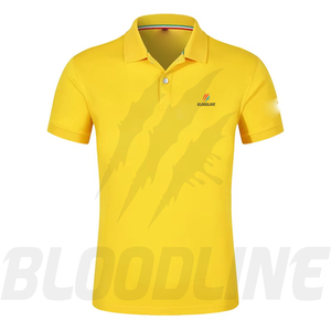 Camisa de Manga Corta para Hombre Bloodline, Color Sólido, Tejido de Punto, Transpirable, Corte Regular Formal, Azul Marino, Algodón 220g - Product Image 6